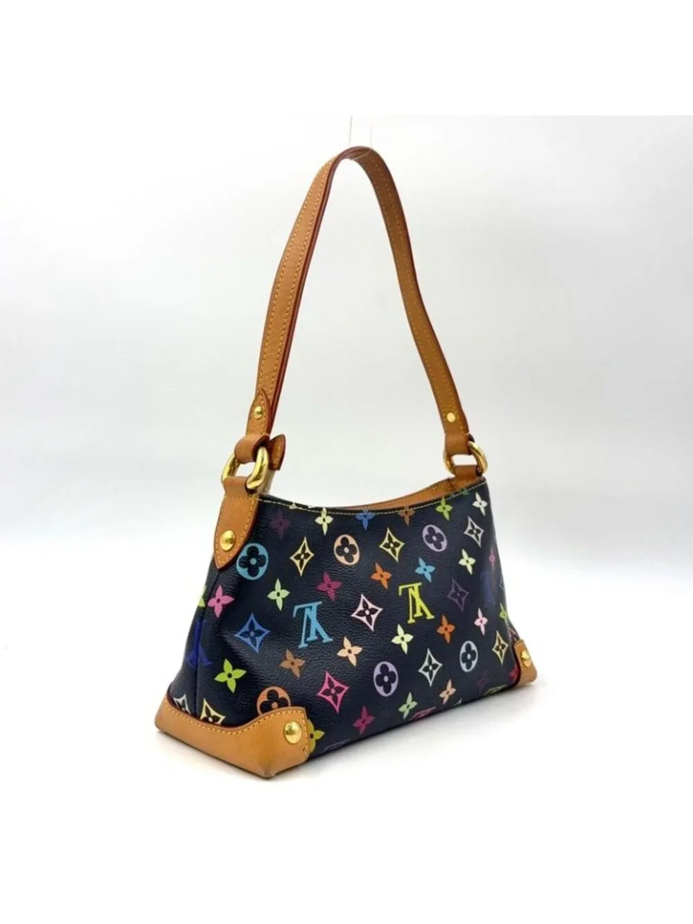 ★SOLD★ Louis Vuitton Eliza Monogram Multicolor Noir Leather Black Shoulder Bag - Picture 2 of 15